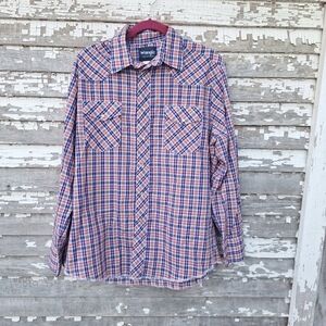 Wrangler western shirt pearl snap size large